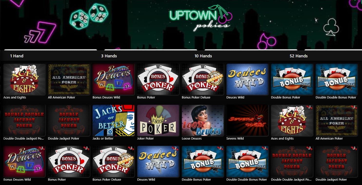 Uptown Pokies video poker