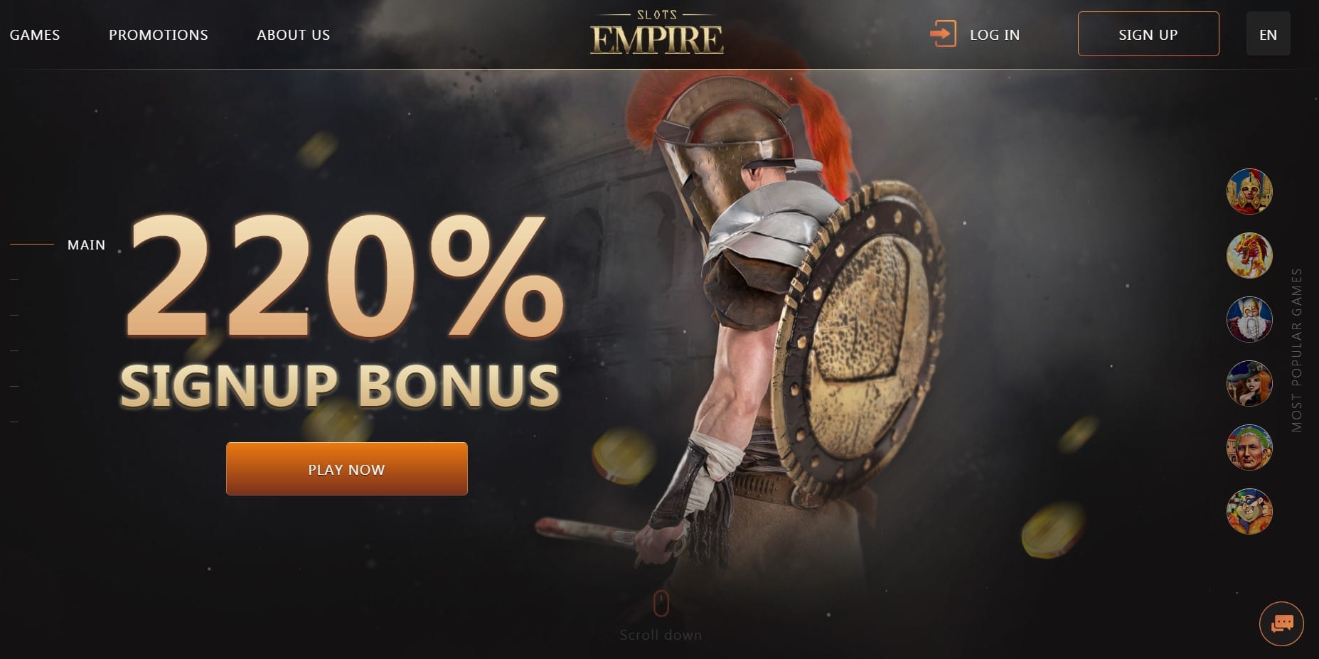 Slots Empire homepage