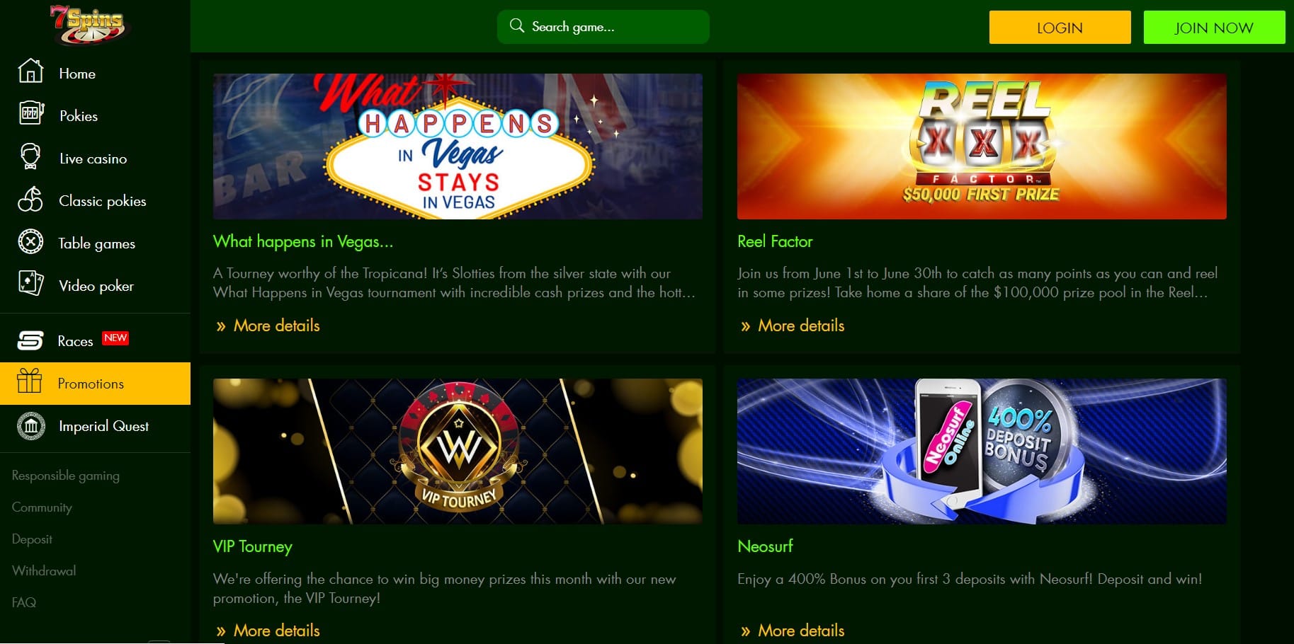 7spins Casino Promotions