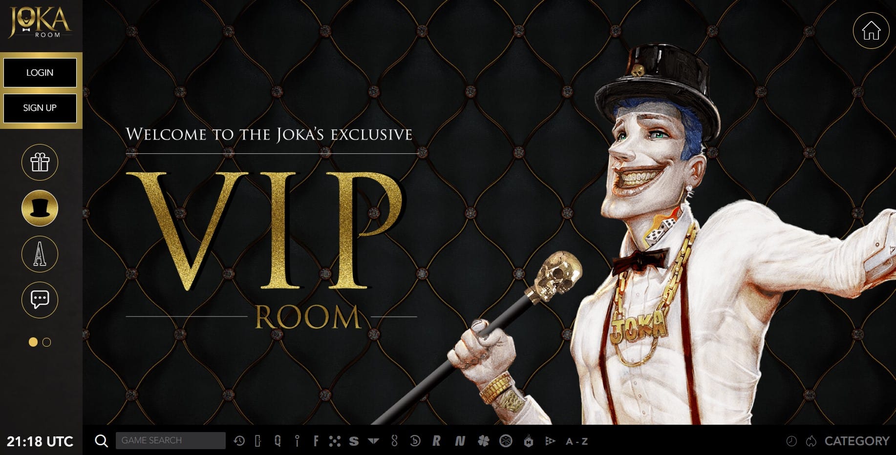 jokaroom casino vip room page