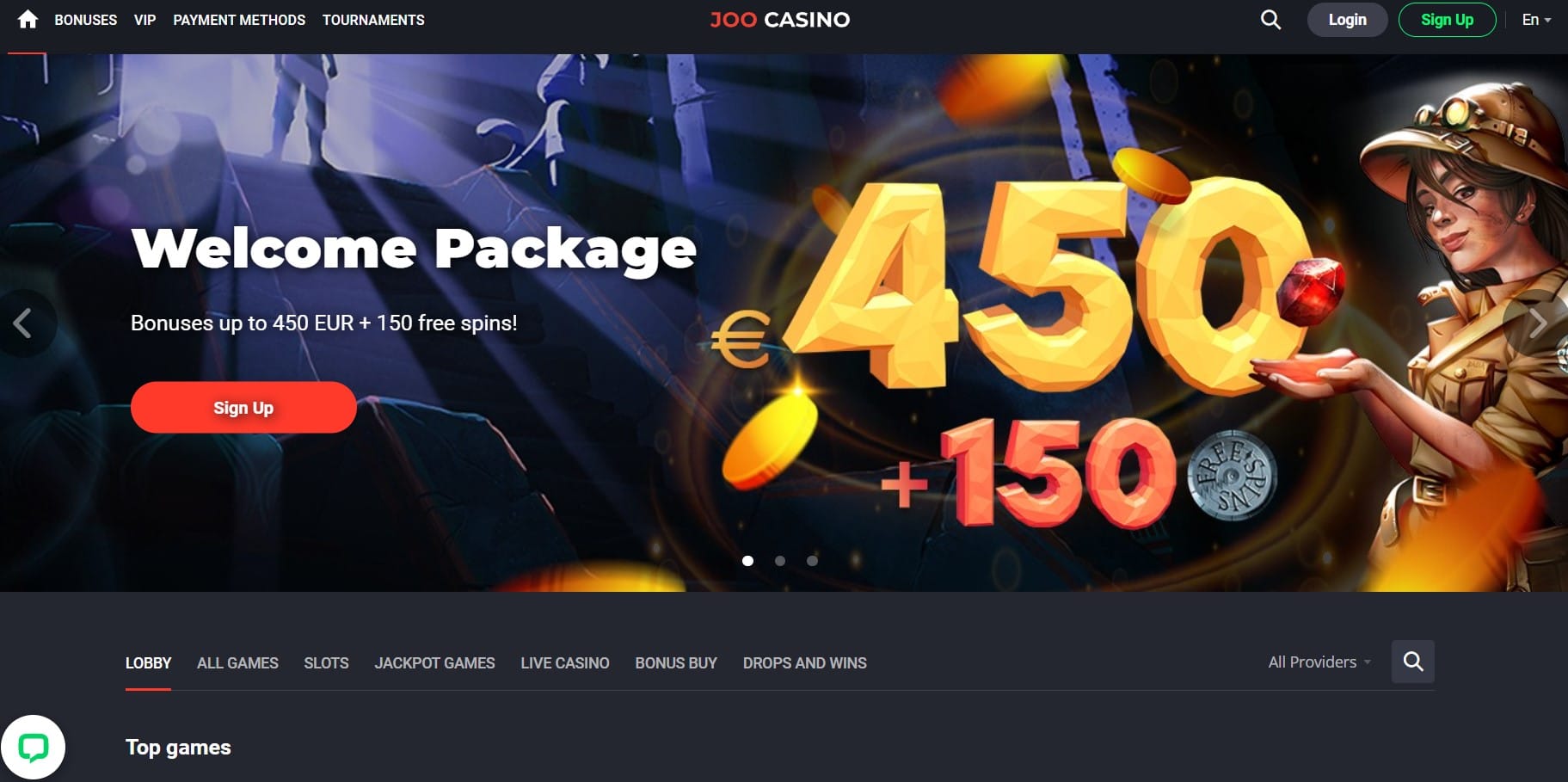 Joo Casino homepage