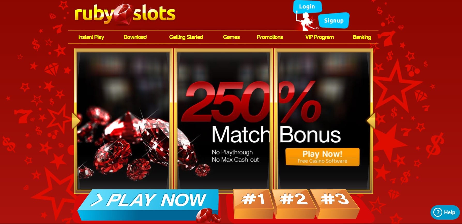 Ruby slots Casino homepage