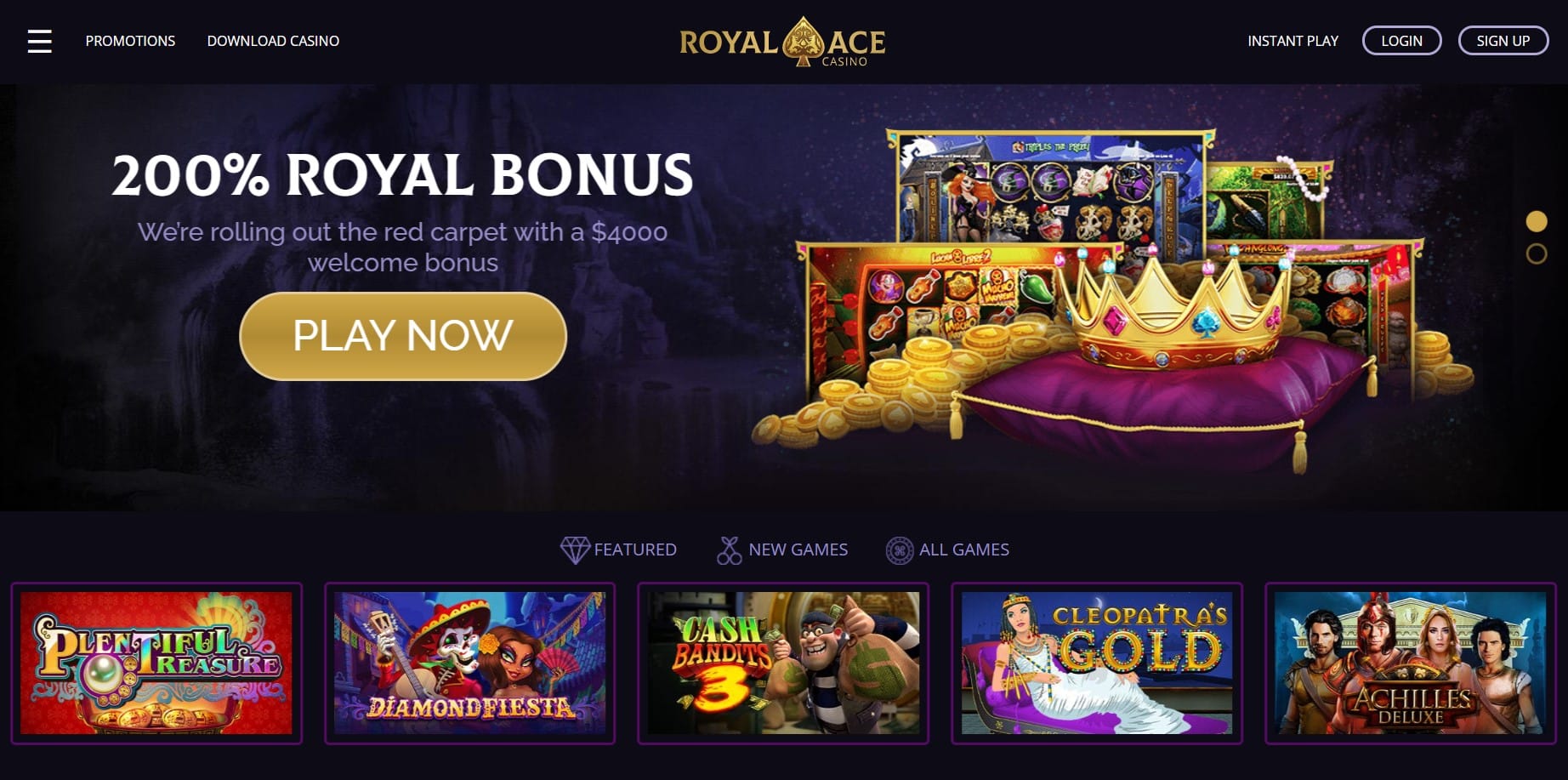 Royal Ace Casino Homepage