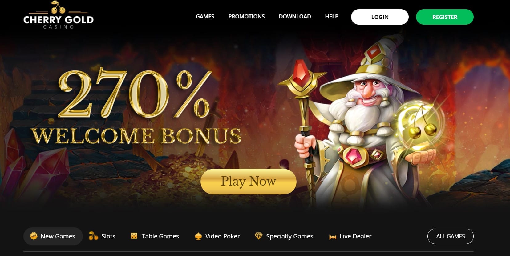 Cherry Gold Casino Homepage