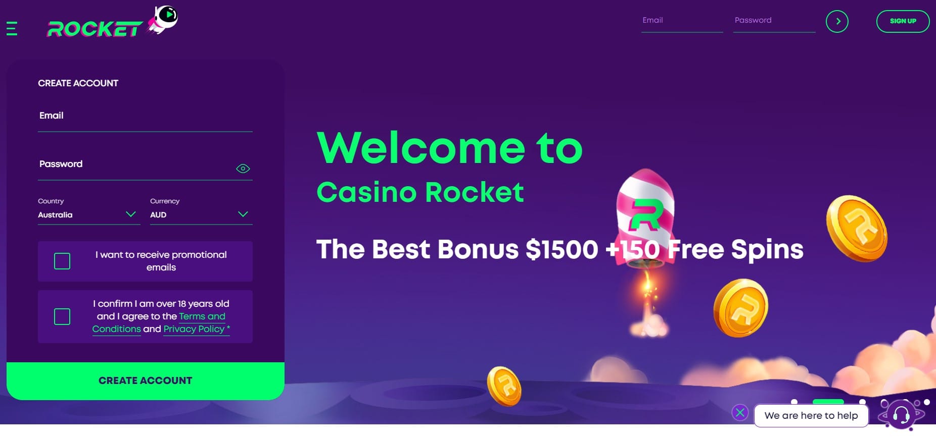 Casino Rocket Homepage