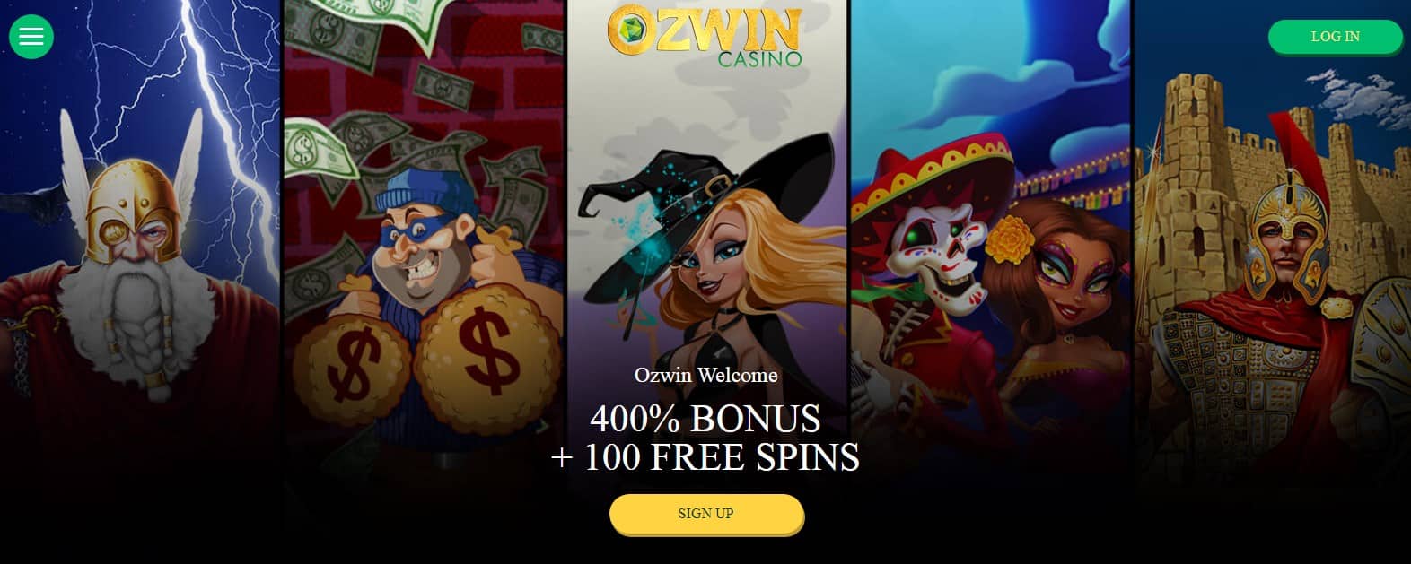 Ozwin Casino Homepage