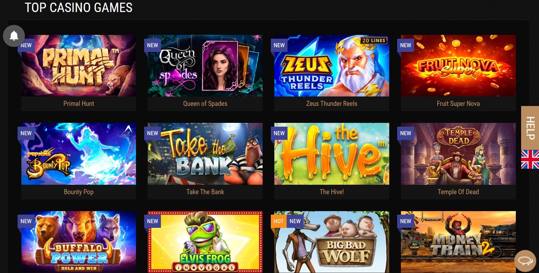 King Billy Casino top games