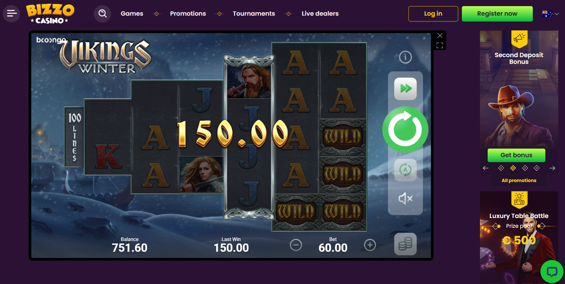 bizzo casino slot game