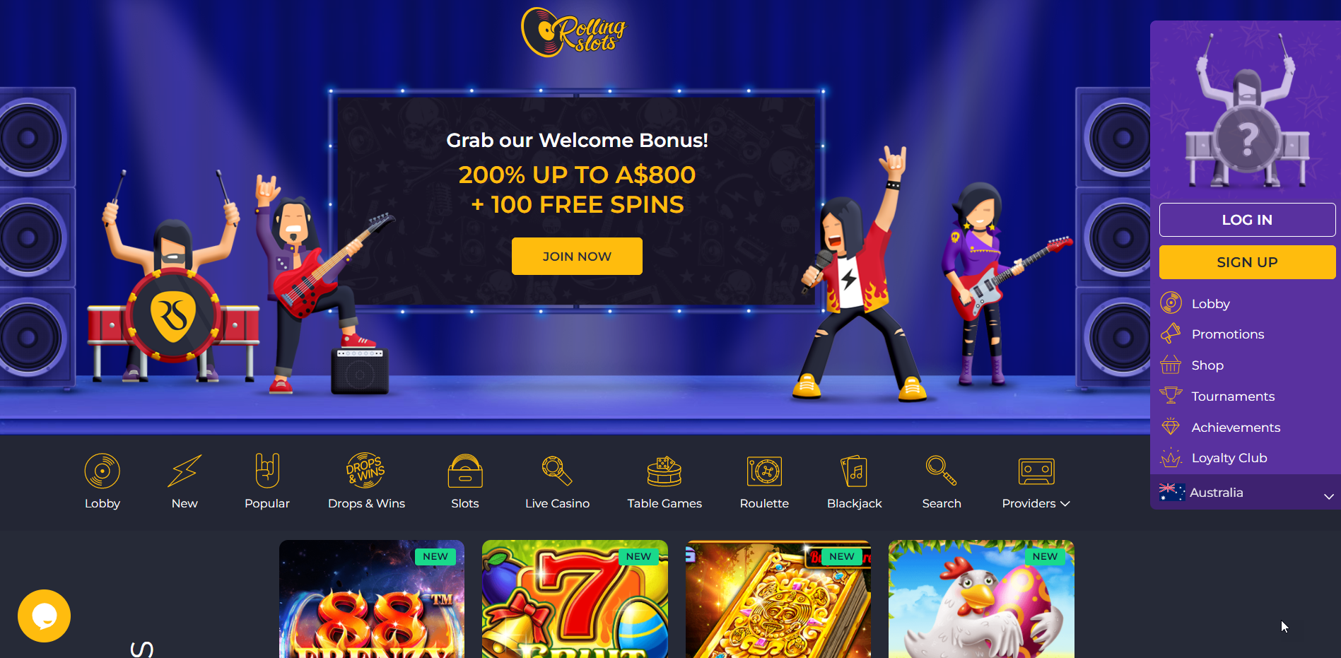 rolling slots homepage