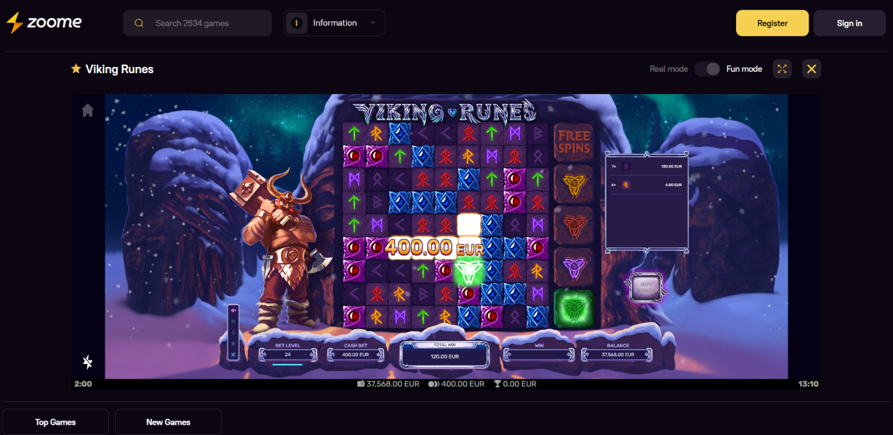 zoome casino viking runes game