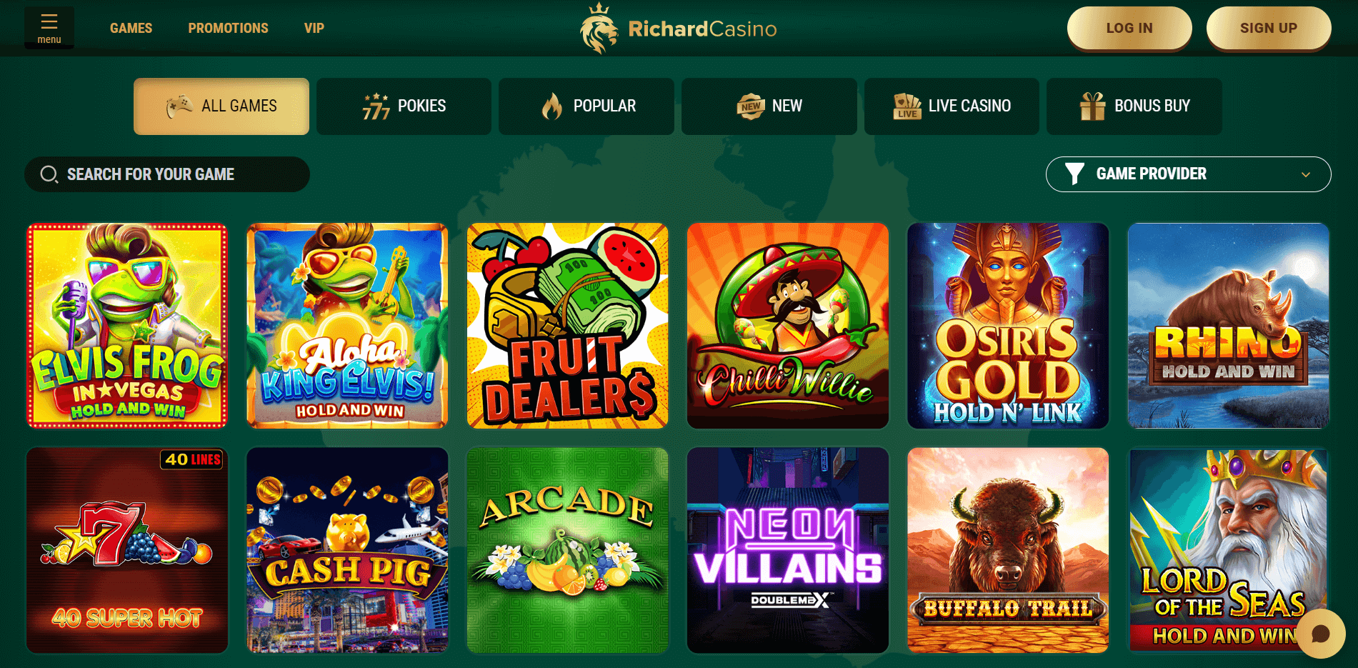 Richard Online Casino all games