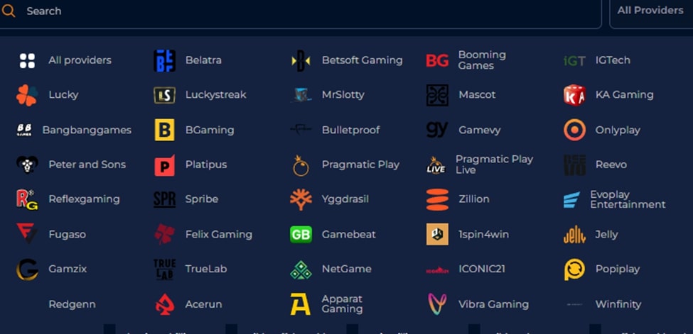 axe casino providers