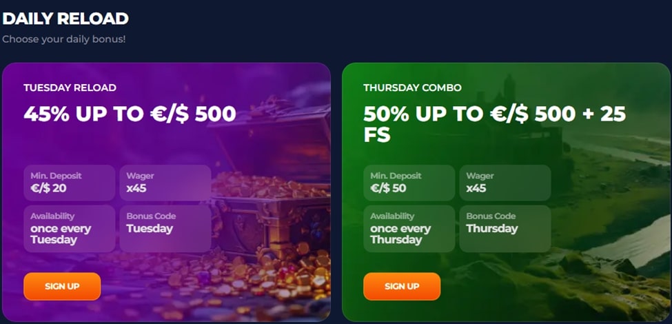 axe casino reload bonus